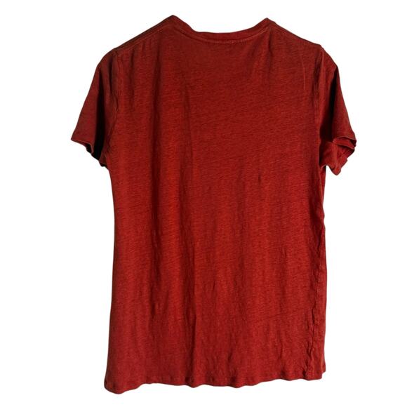 IRO Red 100% Linen Short Sleeve Crewneck Solid T-Shirt Men’s Size Large - Picture 9 of 9